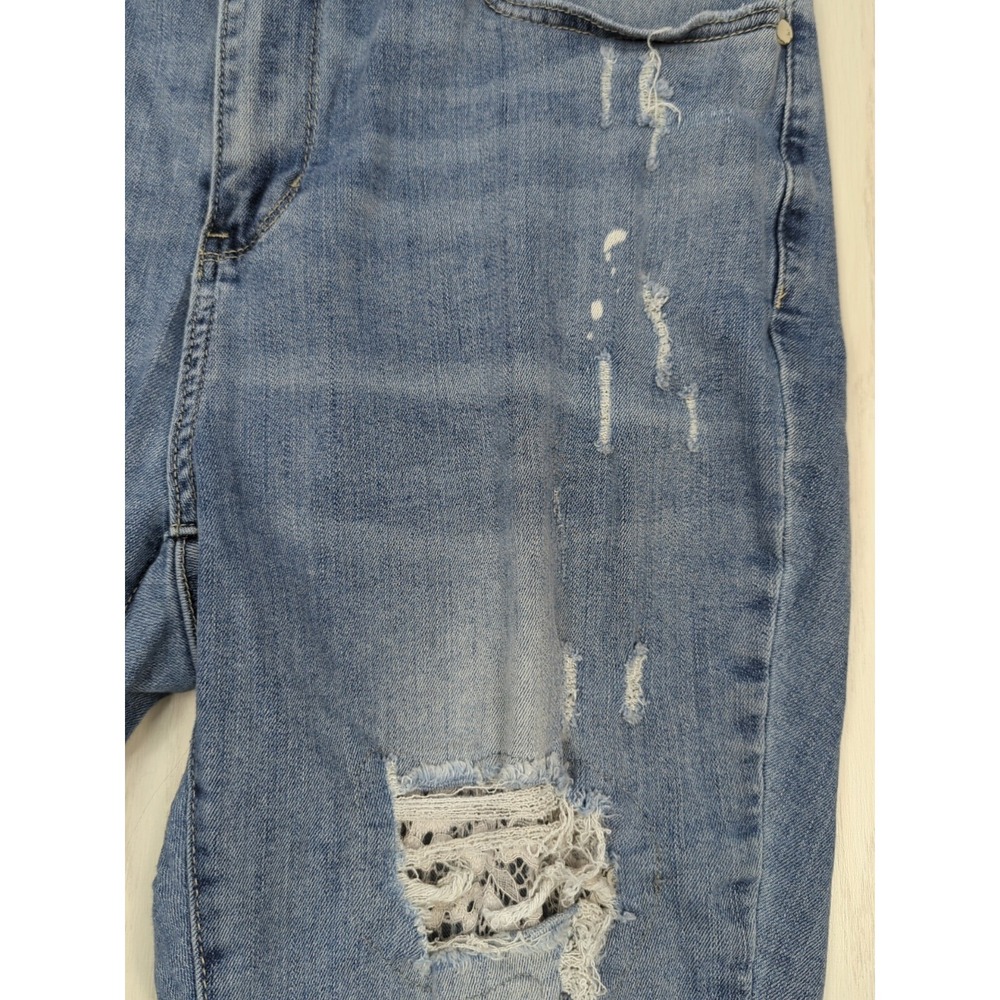Judy Blue Lace Patch Skinny Jeans 18W destroyed mid rise - Picture 13 of 16